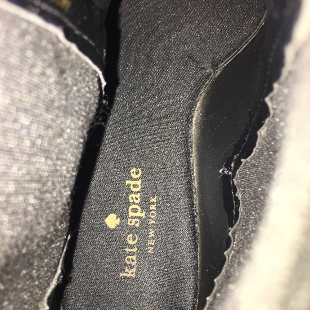 KATE SPADE Chelsea Black Gold Ankle Rain Boots - Picture 3 of 7